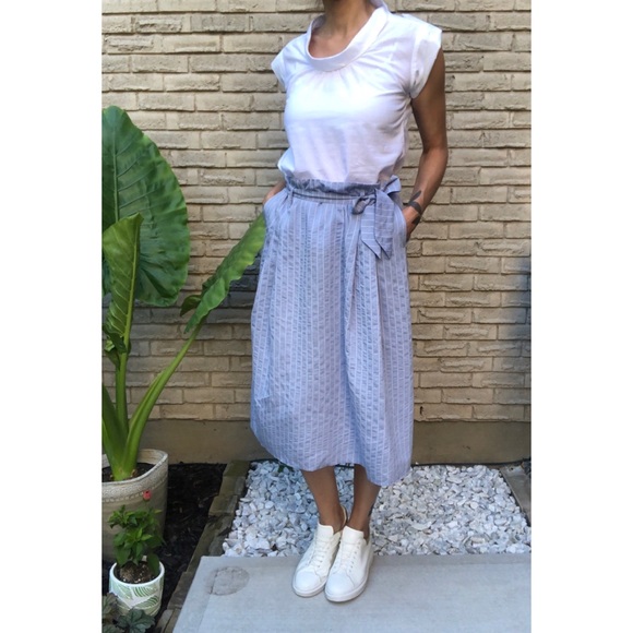 NWT Yest Blue with White Stripe Skirt - Picture 2 of 7